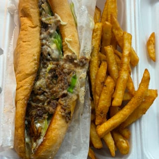 Small 8 Inch Philly Cheesesteak Burger