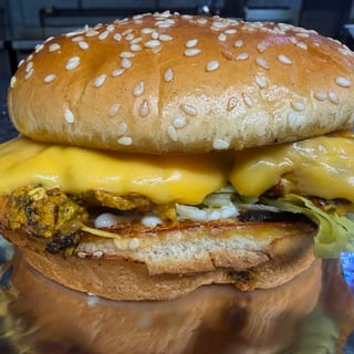 Grilled Chicken with Egg Burger