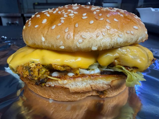 Grilled Chicken with Egg Burger.