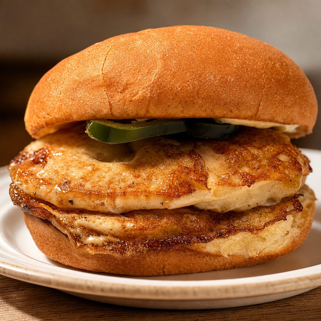 Egg Cheese with Turkey Bacon Burger.
