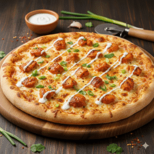 Garlic Buffalo Chicken Pizza